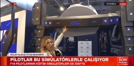 As MRS, we conducted a live F-16 simulator flight experience at IDEF. (HURMOTION F16-3M30)